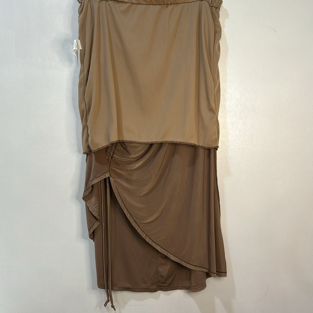 SHOESDAZZEL FLATTERING RUCHED SKIRT SIZE XXL BROWN NEW - Picture 11 of 12
